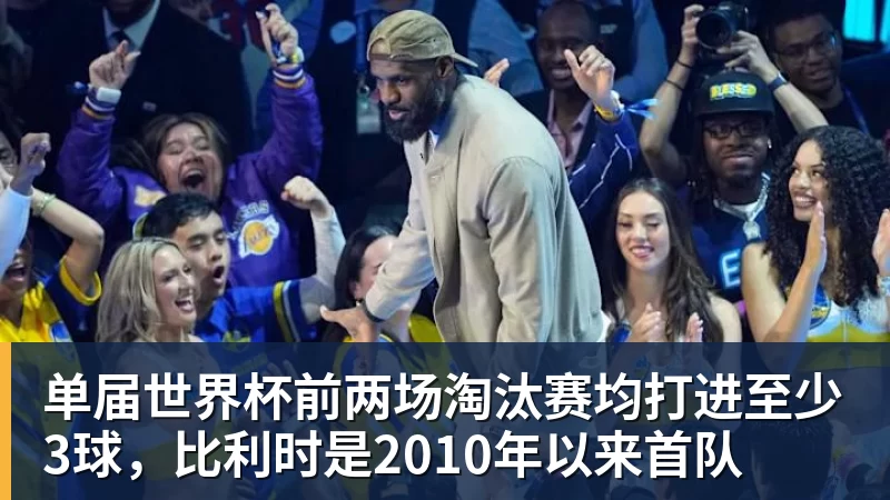 华体会体育单届世界杯前两场淘汰赛均打进至少3球，比利时是2010年以来首队